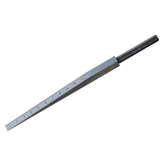 Messkeil aus Stahl, mattverchromt, Messbereich 0.5-11.0mm